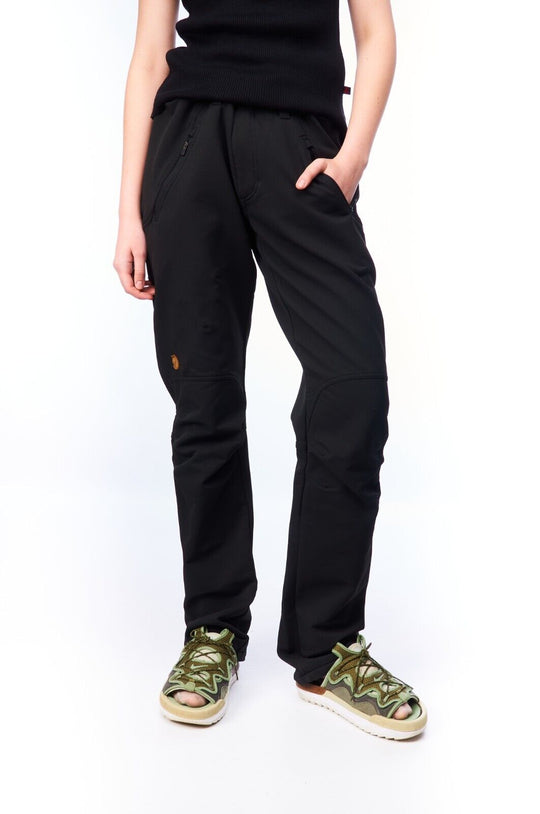 FJALLRAVEN Oulu Pants Women's Black Hiking Outdoor Trousers Size 46