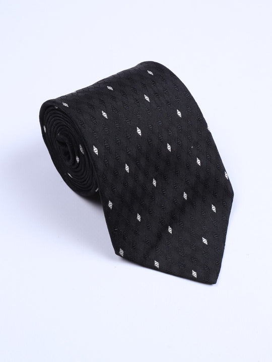 Vintage ROCCOBAROCCO Tie Silk Black Argyle Mens Necktie