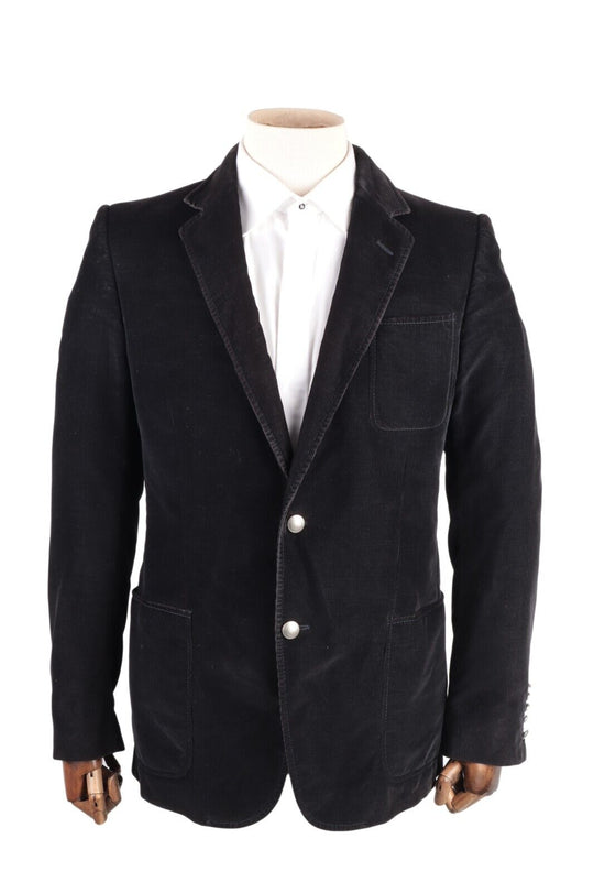 GUCCI by TOM FORD Blazer Jacket Black Corduroy Cotton Mens Sport Coat Size 52 IT