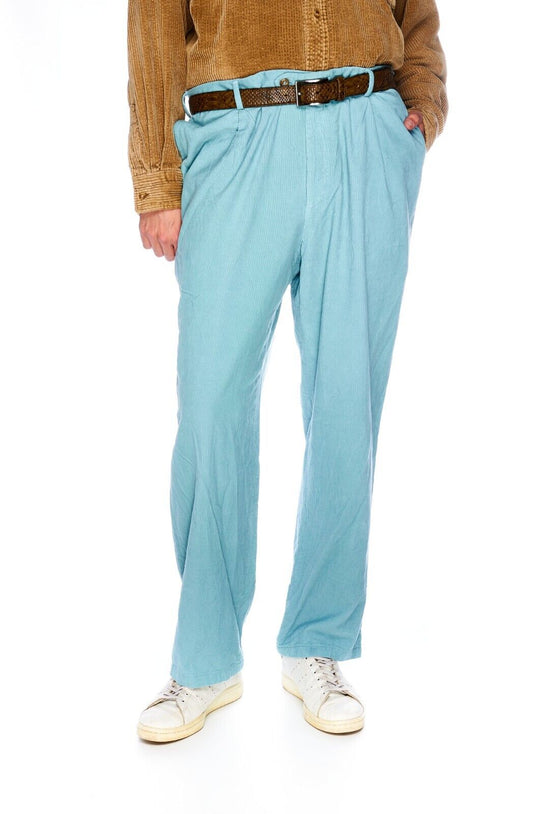 BRIONI Cervinia Pants Blue Corduroy Cotton Men's Trousers Size 54R IT