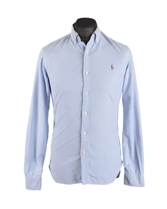 POLO RALPH LAUREN Shirt Blue Cotton Men's Button Down Slim Fit Size S