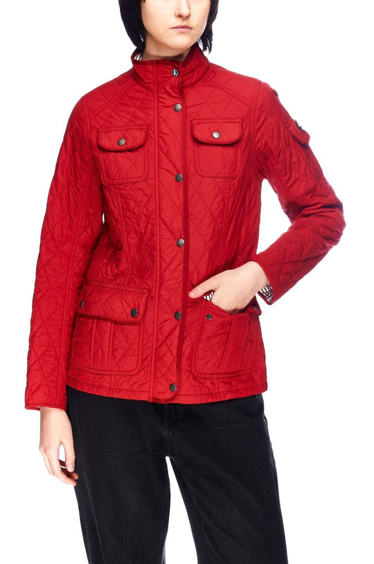 BARBOUR Berryhead Quilted Jacket Red Women's Multipocket Size 10 UK/ 6 US / 36