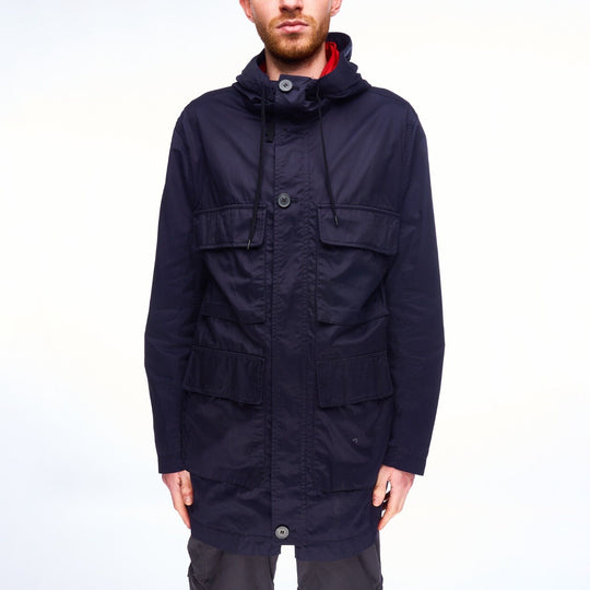 MARNI for H&M Hooded Jacket Navy Cotton Men's Multipocket Parka Size 46