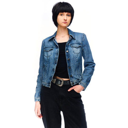 ICEBERG JEANS Trucker Jacket Blue Cotton Denim Women's Size 44 / M