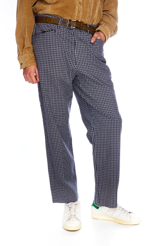 Vintage BOGNER Pants Gray Check Cotton Men's Trousers Size 52 / 38 US