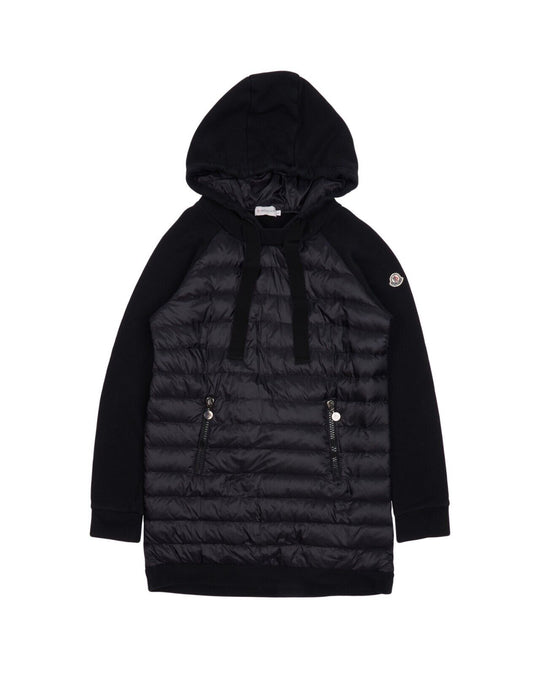 MONCLER Pullover Down Padded Navy Blue Womens Jersey Hoodie Size L