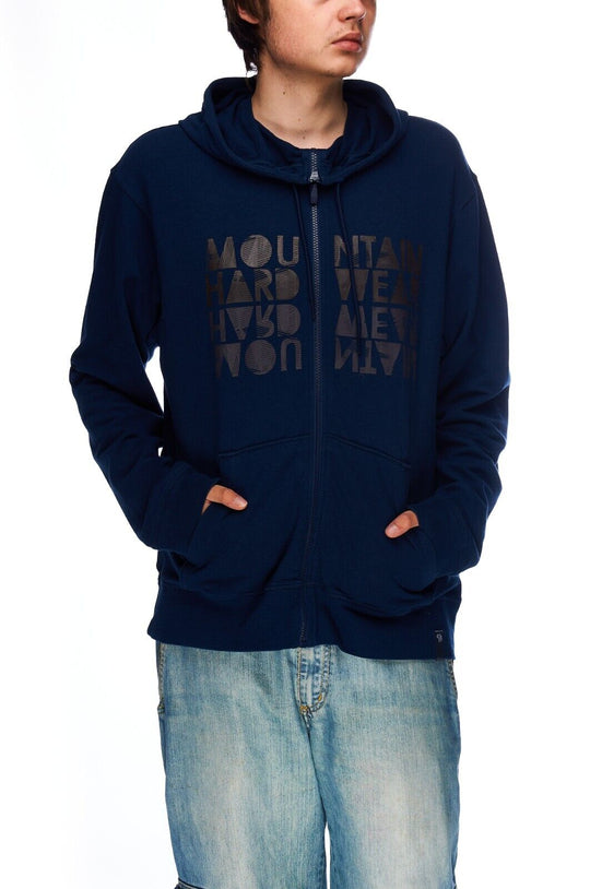 MOUNTAIN HARDWEAR Hoodie Navy Blue Cotton Full Zip Mens Jumper Size L