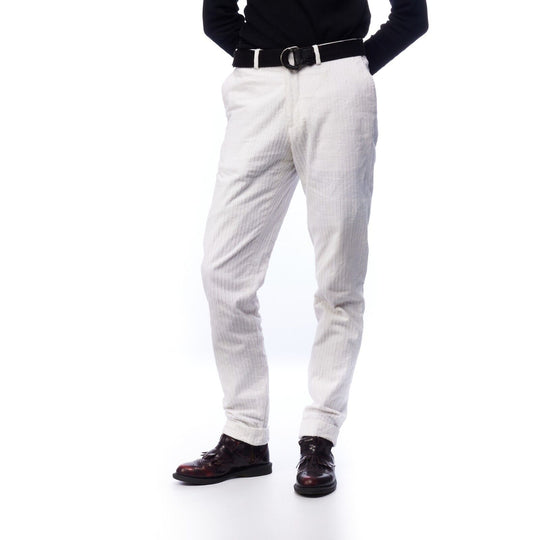 SUITSUPPLY Dress Pants White Corduroy Cotton Mens Trousers Size 48 EU