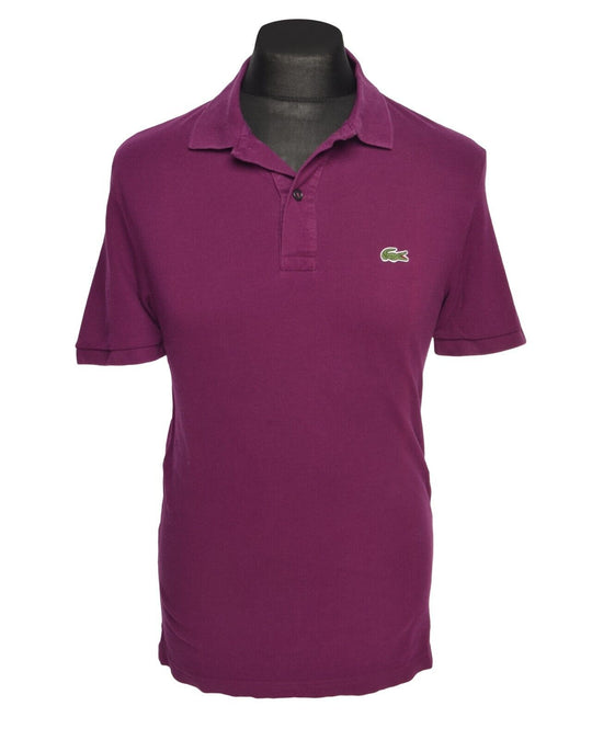 LACOSTE Polo Shirt Purple Pique Cotton Men's Short Sleeve Slim Fit Size 4 / M