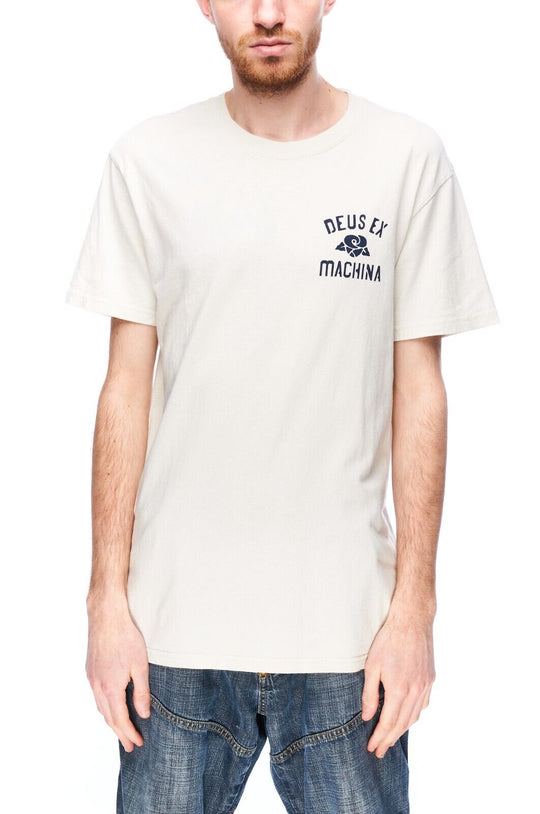 DEUS EX MACHINA T-Shirt Gray Cotton Men's Short Sleeve Logo Tee Size S
