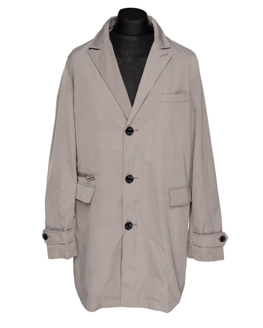 BOGGI Milano Sport Coat Beige Men's Long Jacket Single Breasted Size 54 IT