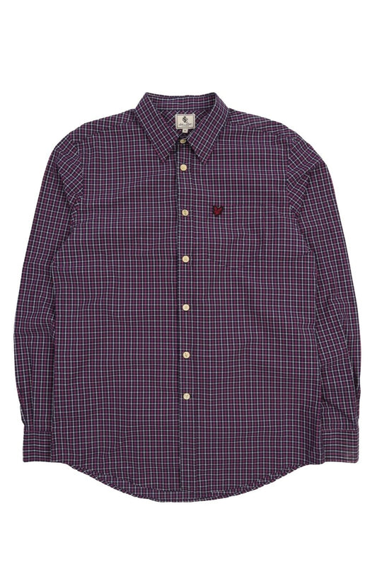 Men's LYLE SCOTT Blue Cotton Plaid Check LS Shirt Size M
