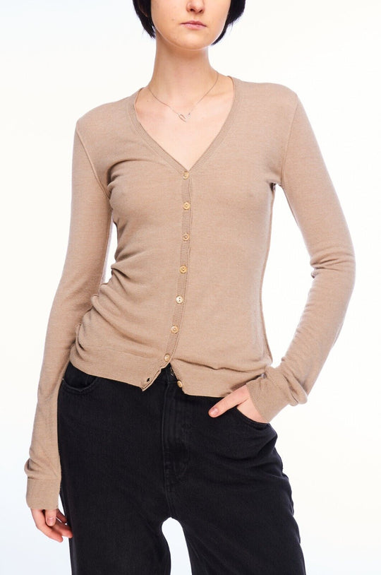 DOLCE GABBANA Cardigan Beige Viscose Nylon Women's Knit Sweater Size 40
