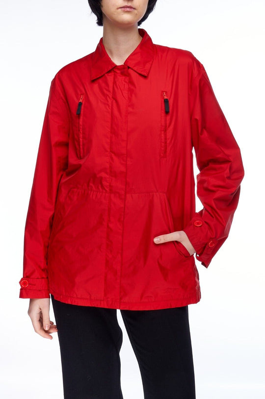 ARMANI JEANS Jacket Red Nylon Women's Coat Size 44