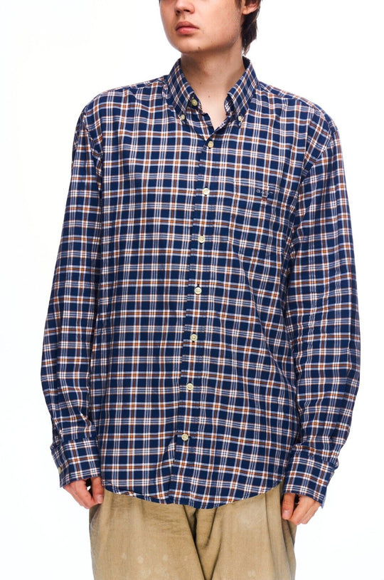 GANT Shirt Blue Check Cotton Men's Button-Down Size L