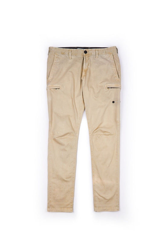 STONE ISLAND Cargo Pants Beige Cotton Mens Multipocket Trousers Size 34