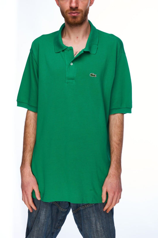 LACOSTE Polo Shirt Green Pique Cotton Men's Short Sleeve Size 6