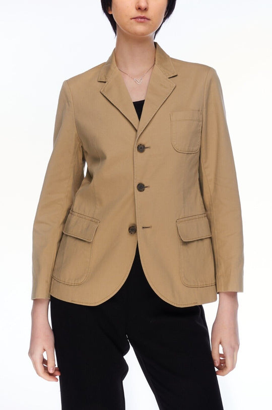 POLO RALPH LAUREN Blazer Beige Cotton Women's Multipocket Jacket Size L