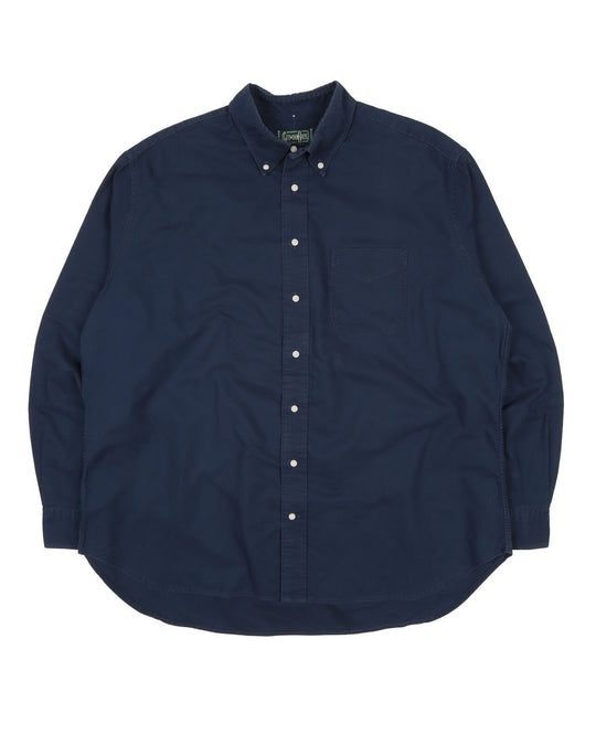 Men's GITMAN BROS Vintage Navy Blue Cotton Oxford LS Shirt USA Size XXL