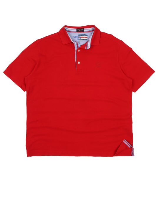 Men's PAUL & SHARK Red Pique Cotton Polo Shirt Size XL