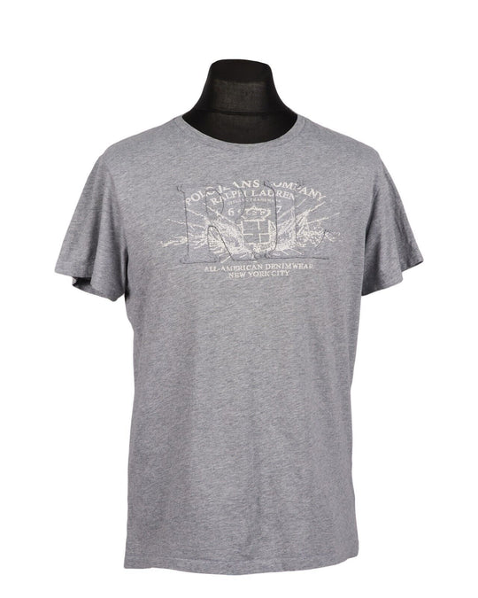 RALPH LAUREN T-Shirt Gray Cotton Mens  Pullover Top Tee Medium