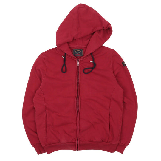 Men's PAUL & SHARK Red Cotton Full Zip Hoodie Jumper Size XL