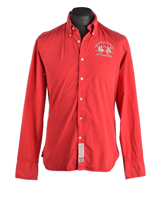 Men's LA MARTINA Red Cotton Shirt Size S
