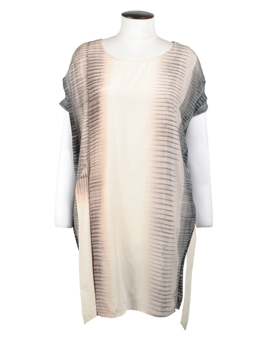 ALLSAINTS Sonny Dusk Silk Dress White Black Round Neck Relaxed Fit Womens Small