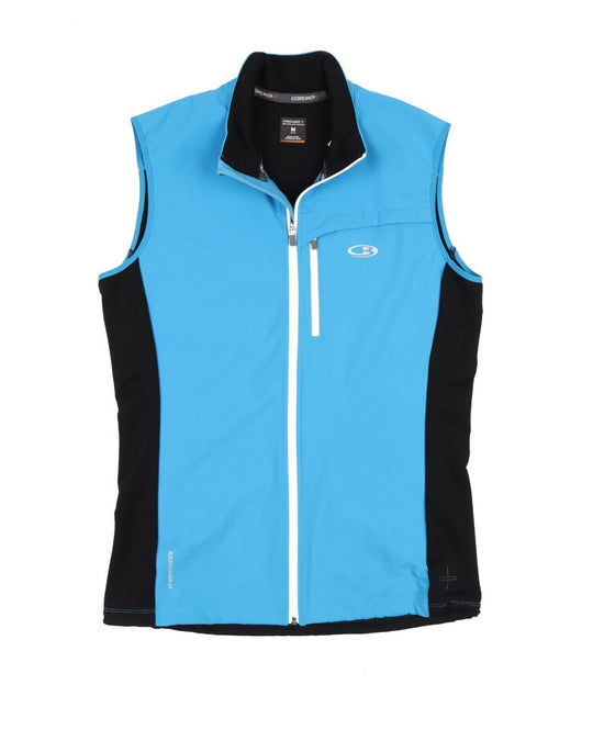 ICEBREAKER GT Waistcoat Merino Wool Blue Full Zip Sport Vest Men's Size M