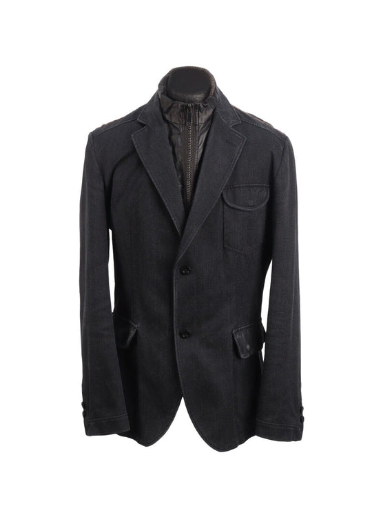 HUGO BOSS Orange Coat Navy Blue Cotton Men's Blazer Size 44 US / 54 EU / XL
