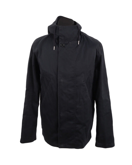 Men's A.P.C. Navy Blue Hooded Waterproof Cotton Jacket Size M