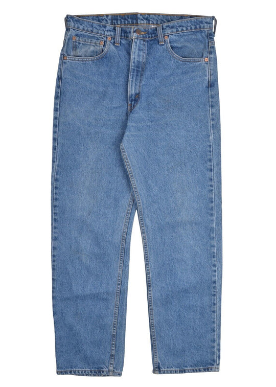 Vintage LEVIS 505 Jeans Navy Denim Cotton Men's Straight Leg Pants Size 36x30