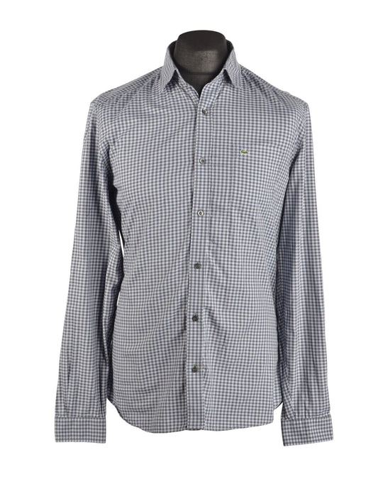 Men's LACOSTE Blue Check Cotton Shirt Size 38