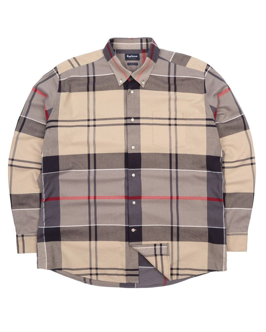 Men's BARBOUR Beige Classic Tartan Check Cotton Shirt Size XXL