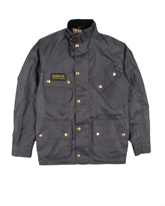 BARBOUR International Bright Brass Jacket Nylon Gray Motorcycle Men's  Size S