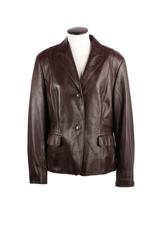 BOGNER Blazer Brown Leather Women's Jacket Size 48 / L