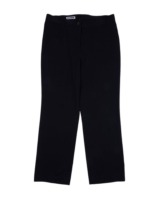JIL SANDER Trousers Black Wool Womens Pants Size 44