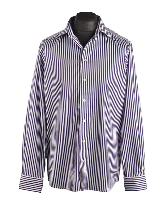 Men's ETON Contemporary Fit Purple Violet Striped Cotton Shirt Size 42 / 16