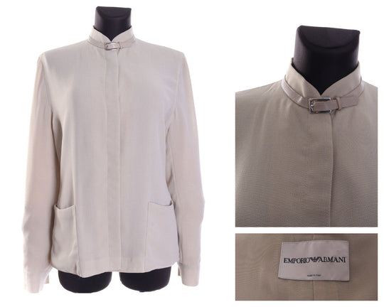 Women's EMPORIO ARMANI Beige Blazer Jacket Size 46