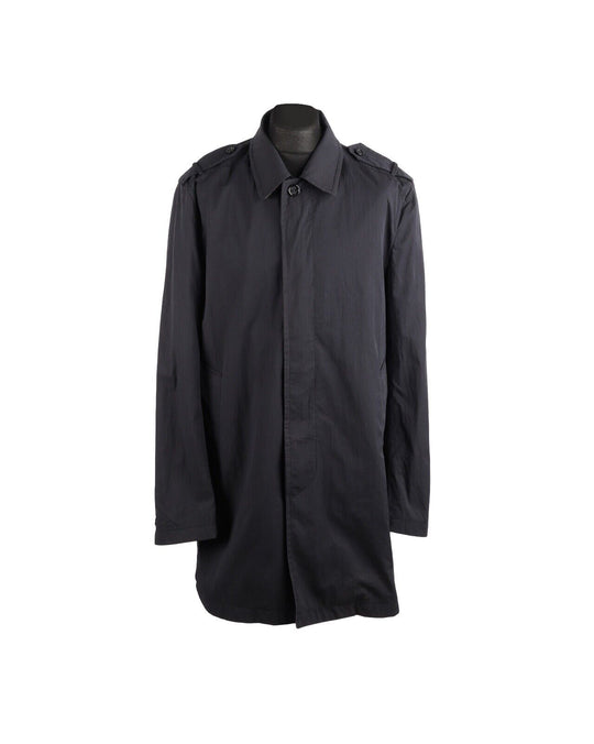 BOGGI Car Coat Navy Blue Men's Overcoat Size 56 EU / 46 US