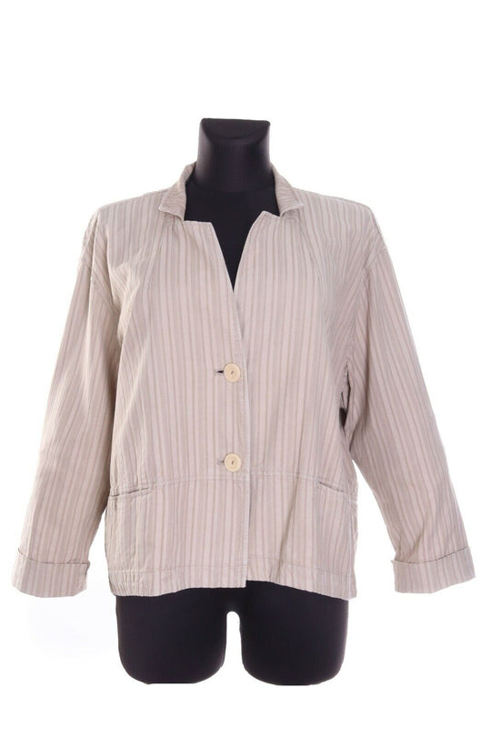 Women's OSKA Beige Cotton Blend Summer Jacket Blazer Size 2