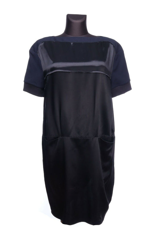 MARNI Black Cupro Mid Length Short Sleeve Dress Size 40
