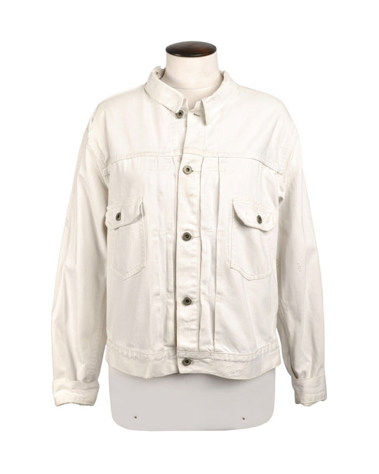 DENIM & SUPPLY RALPH LAUREN Trucker Jacket White Cotton Denim Men's Size L