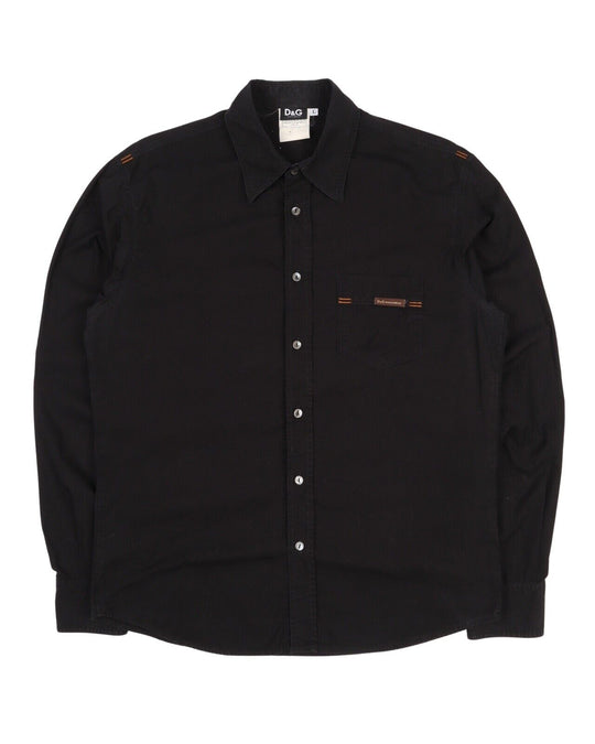 Men's Vintage DG Dolce & Gabbana Black Cotton Shirt Size L