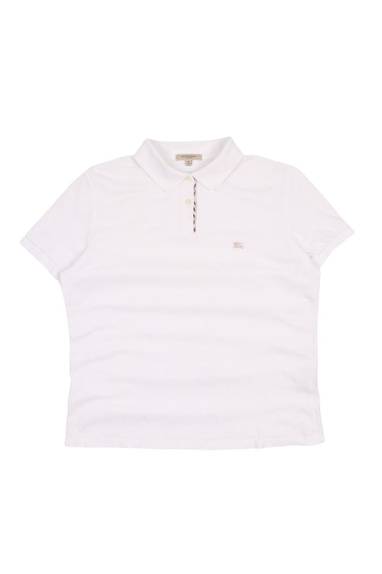 Women's BURBERRY London White Logo Polo T Shirt Size XL