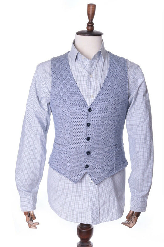 Men's L.B.M. 1911 Tailored Blue Cotton Limited Edition Vest Size 52 R