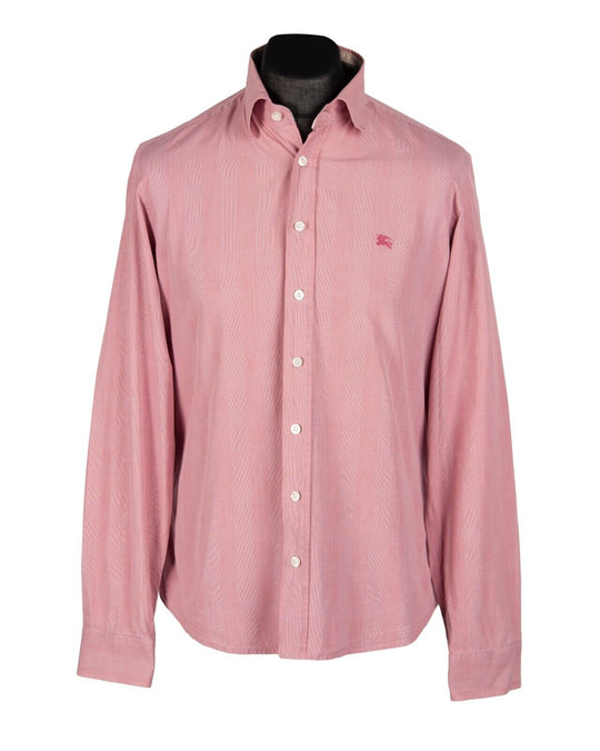 BURBERRY Brit Shirt Pink Nova Check Details Cotton Men's Button Up Size L