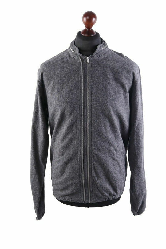 Men's YMC Grey Hooded Wool Cotton Knit Jacket Size M
