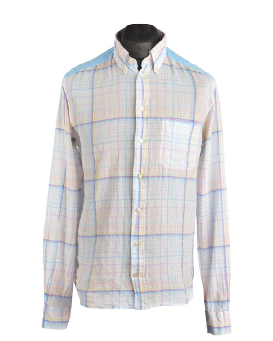 Men's ETON Multicolor Check Cotton Contemporary Shirt Size 41 / L Slim