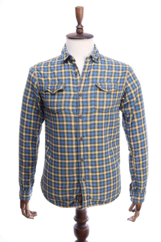 TOMMY HILFIGER DENIM Multicolored Check 100% Cotton Flannel LS Shirt Size S